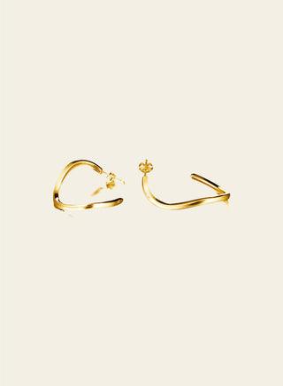 Aaria hoop earrings, gold-plated silver