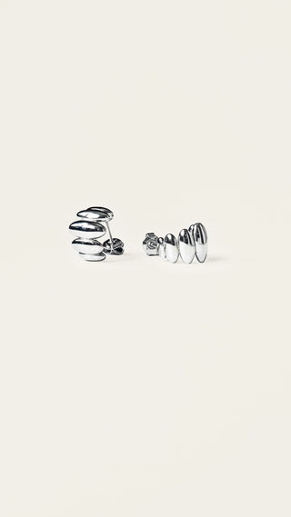 Lumoava Studio Smooth Operator earrings, rhodium-plated bronze
