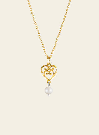 Helmi pendant with Akoya pearl, yellow gold plated silver
