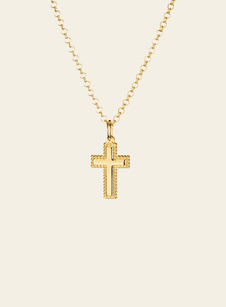 Helmi cross, yellow gold plated silver