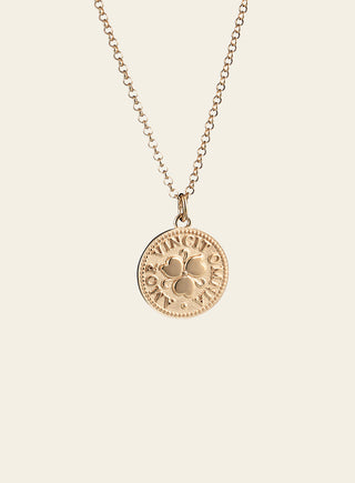Penny pendant, yellow gold plated silver