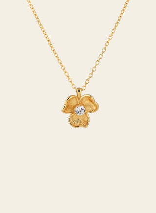 Anna pendant with a clear stone, yellow gold plated silver