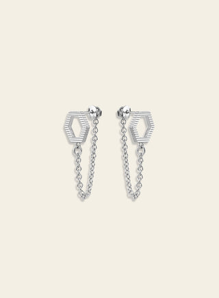 Lumoava Studio Bee Mine earrings, rhodium-plated bronze