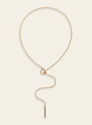 Lumoava Studio kaulakoru Honey Drip, keltakullattua pronssia