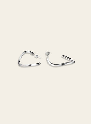 Aaria hoop earrings, silver