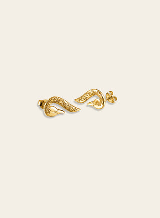 Joutsenet stud earring, gold-plated silver