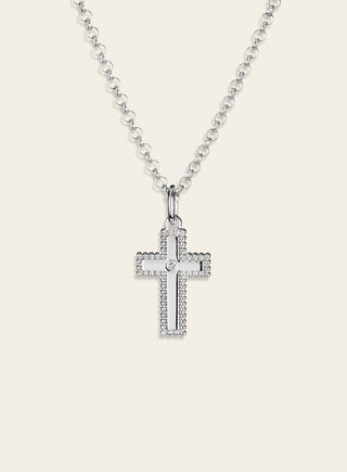 Helmi diamond cross, silver