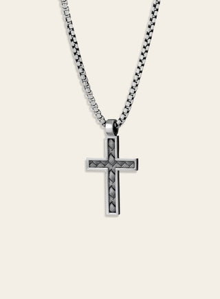 Oiva cross, silver