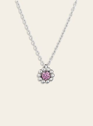 Daisy small pendant, pink stone