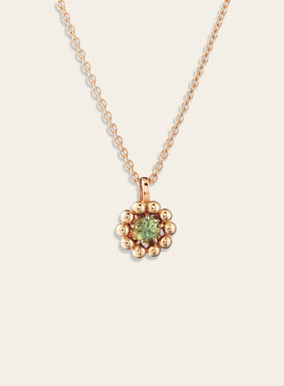 Daisy pendant with a green sapphire