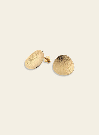 Lily stud earrings, gold-plated silver
