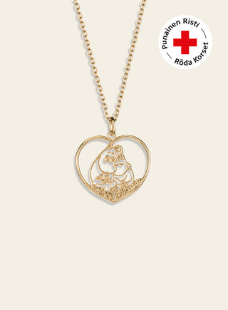 Lumoava x Moomin: Rakkaus sydän pendant, gold plated silver