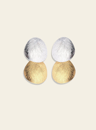 Lily two-piece stud earrings, silver / gold-plated silver