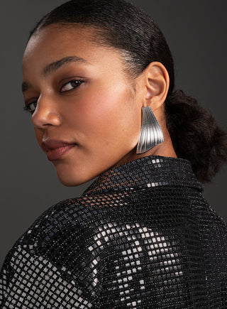 Bohemian earring large, silver