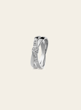 Kaksin diamond ring, white gold
