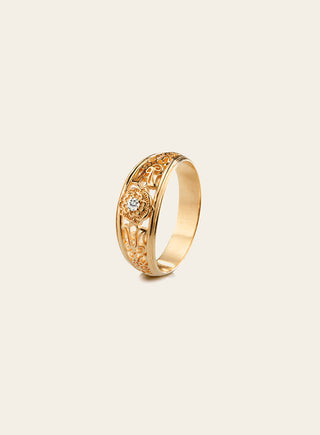 Metsäkukkia ring, gold
