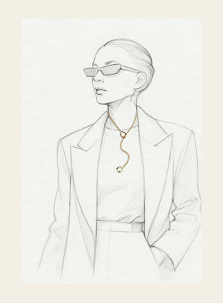 Lumoava Studio Double Dare pendant, rhodium-plated bronze