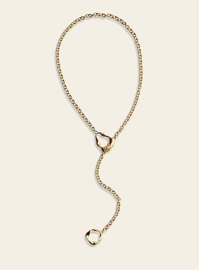 Lumoava Studio Double Dare pendant, yellow gold-plated bronze