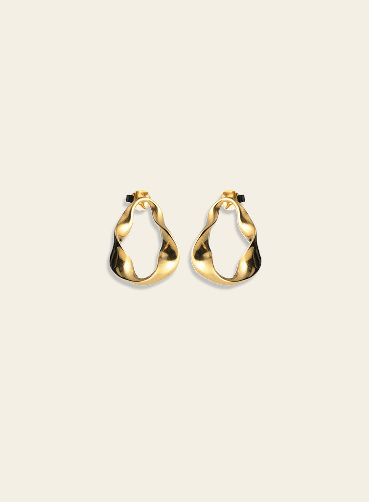 Lumoava Studio Loop Me In earrings, yellow gold-plated bronze