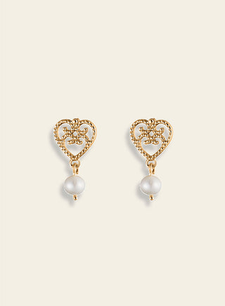 Helmi earrings with Akoya pearls, gold