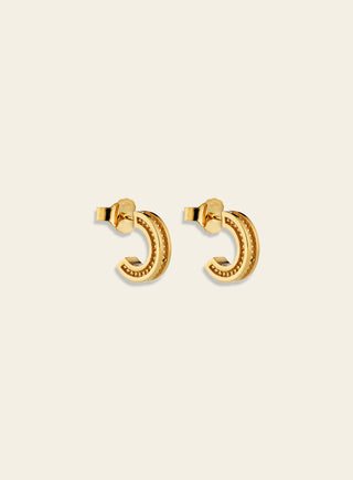 Aina earrings, yellow gold plated silver