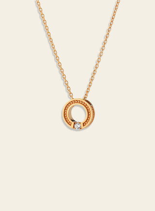 Always pendant with zirconia, yellow gold plated silver