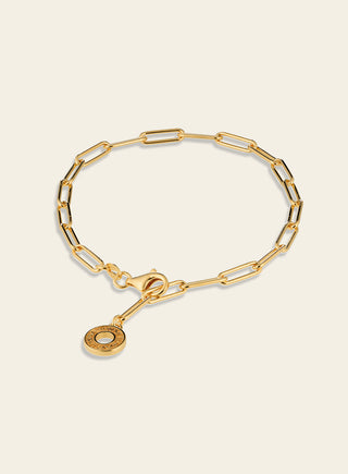 Charm bracelet, yellow gold-plated silver