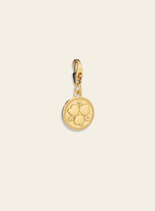 Penny charm, yellow gold plated silver