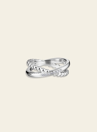 Ikuisuus ring with diamonds 7mm, white gold