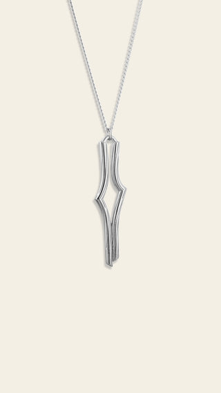 Vaellus necklace, rhodium-plated bronze