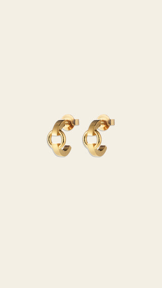 Neo earrings, small, gold-plated silver