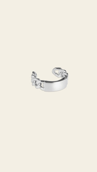 Leon ring, rhodium-plated bronze