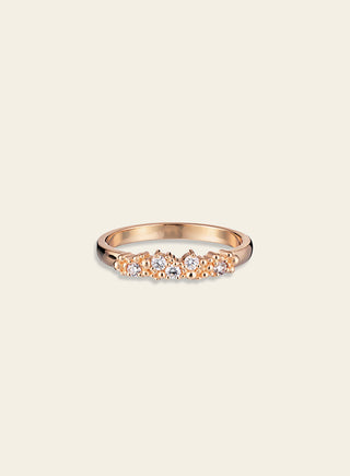 Tiara ring with diamonds 2.4mm, yellow gold