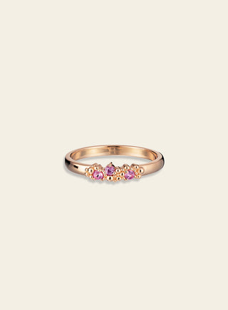 Tiara ring with sapphires 2.4mm, yellow gold